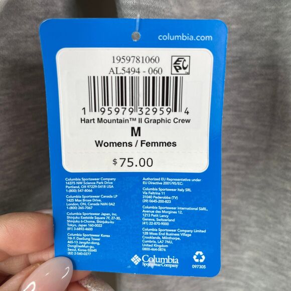 Women's Hart Mountain™ II Graphic Crew Sweatshirt Grey New Size M #558 - Picture 10 of 10